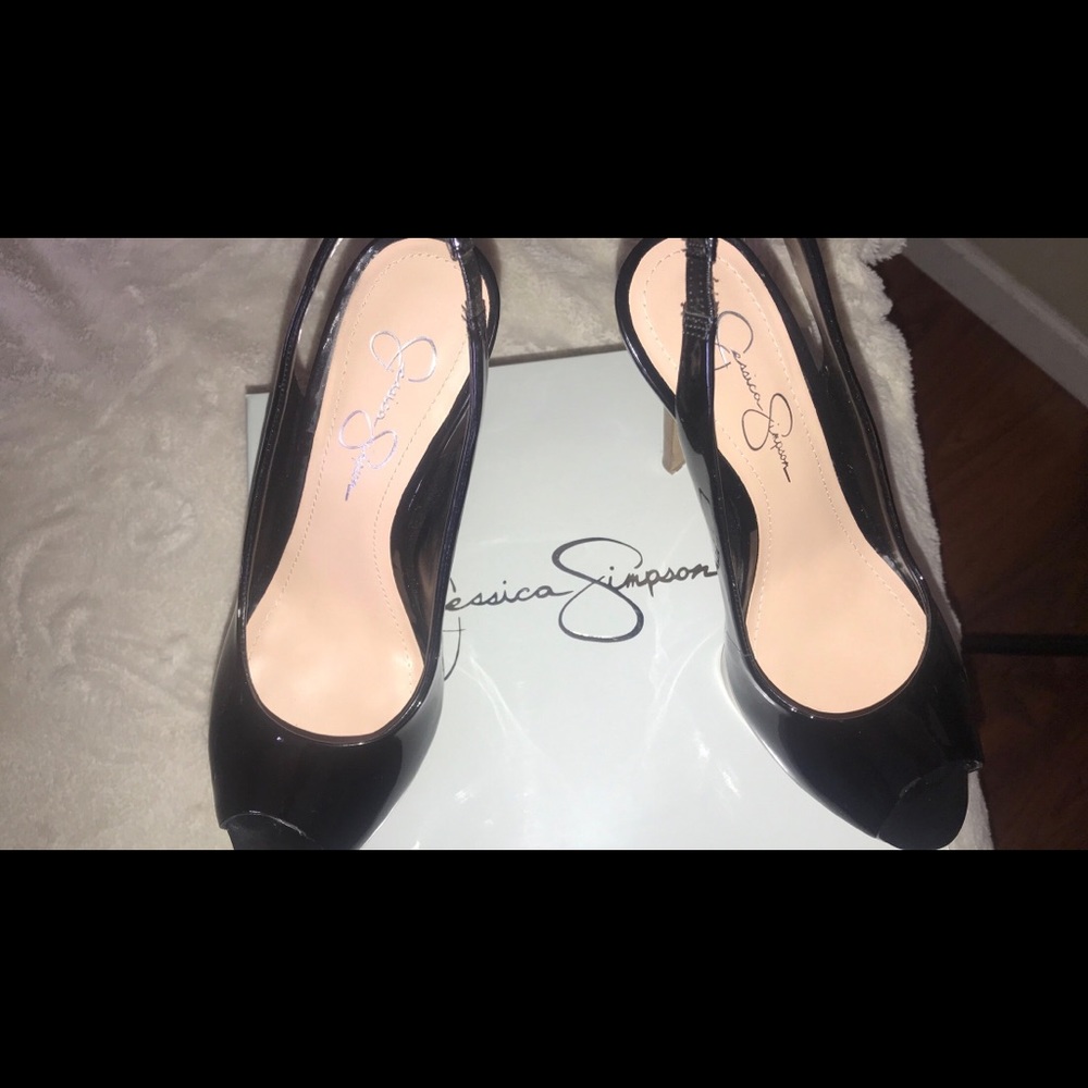 Jessica Simpson Halie Black Patent Heels